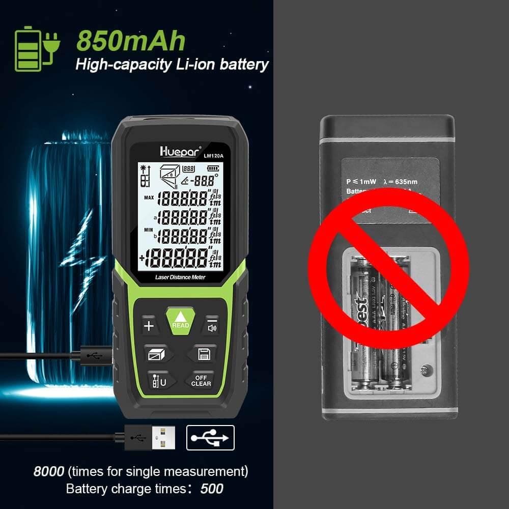 Huepar LM120A - 120M Laser Distance Meter - Image 4